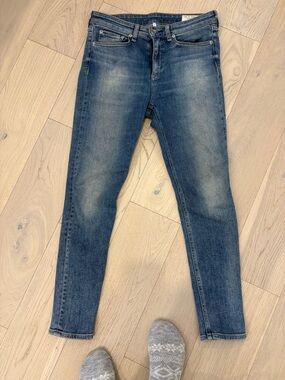 rag & bone Women's Faded Blue Skinny Jeans